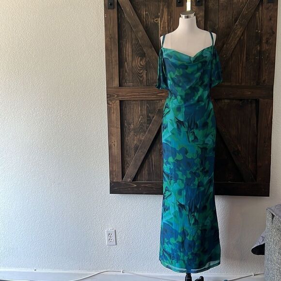 NWT Spaghetti Strap Long Summer Floral Sexy Backless Formal Wedding Guest Dress - Picture 5 of 15